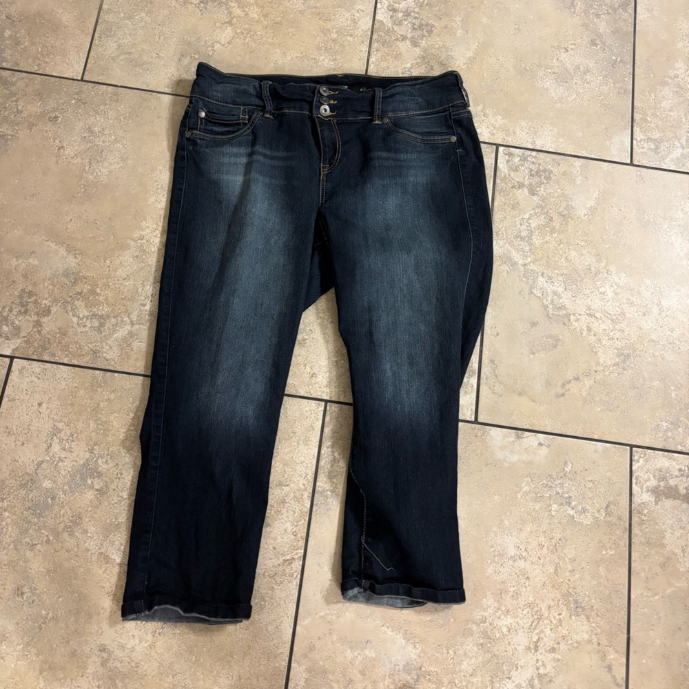torrid Dark Wash Cropped Jeans - Deep Blue